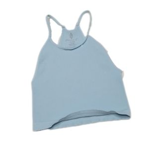 FP Movement Cropped Run Ribbed Blue Tank Top X-Small
